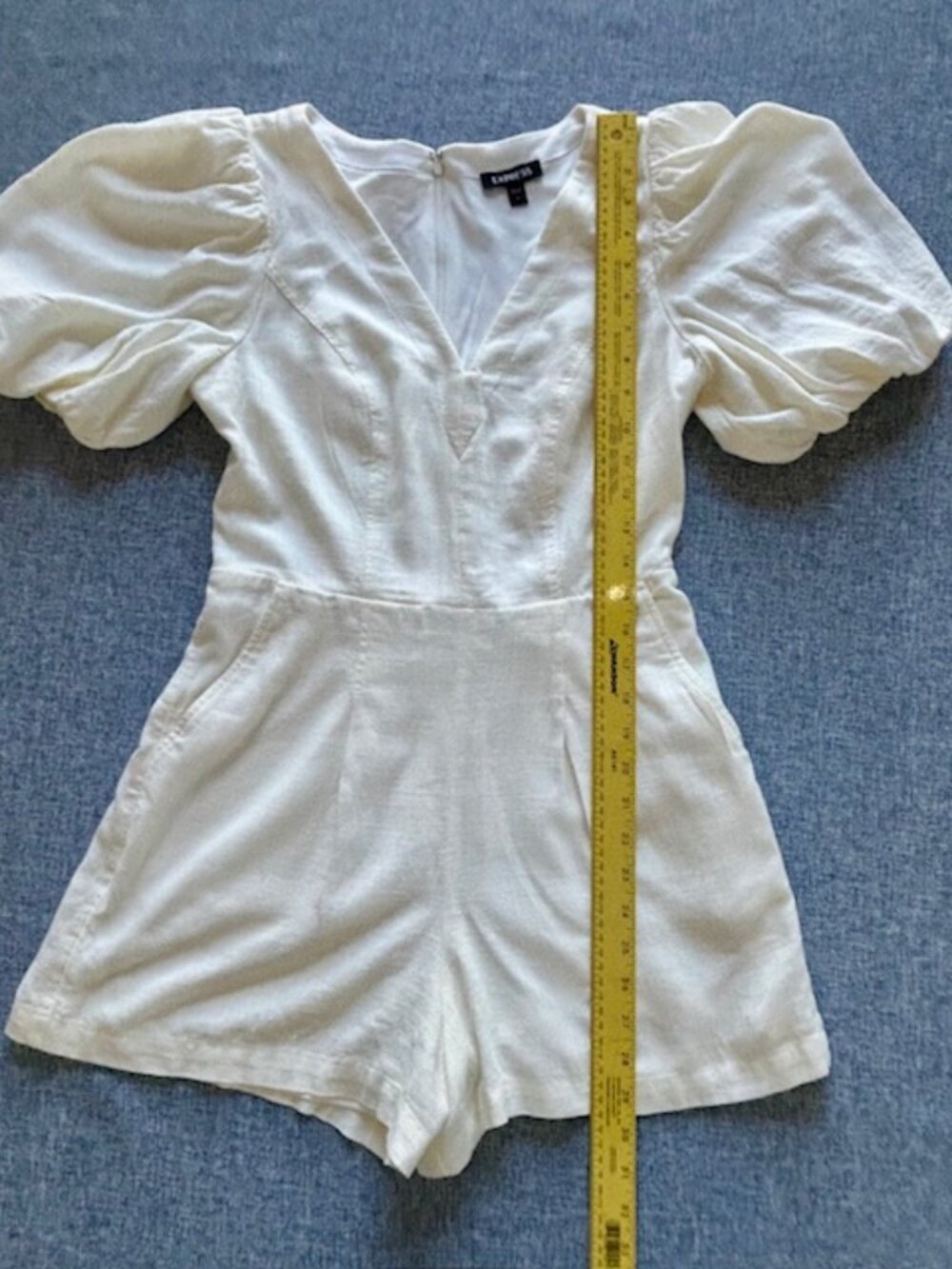 Express Linen Romper White Small - Picture 2 of 10